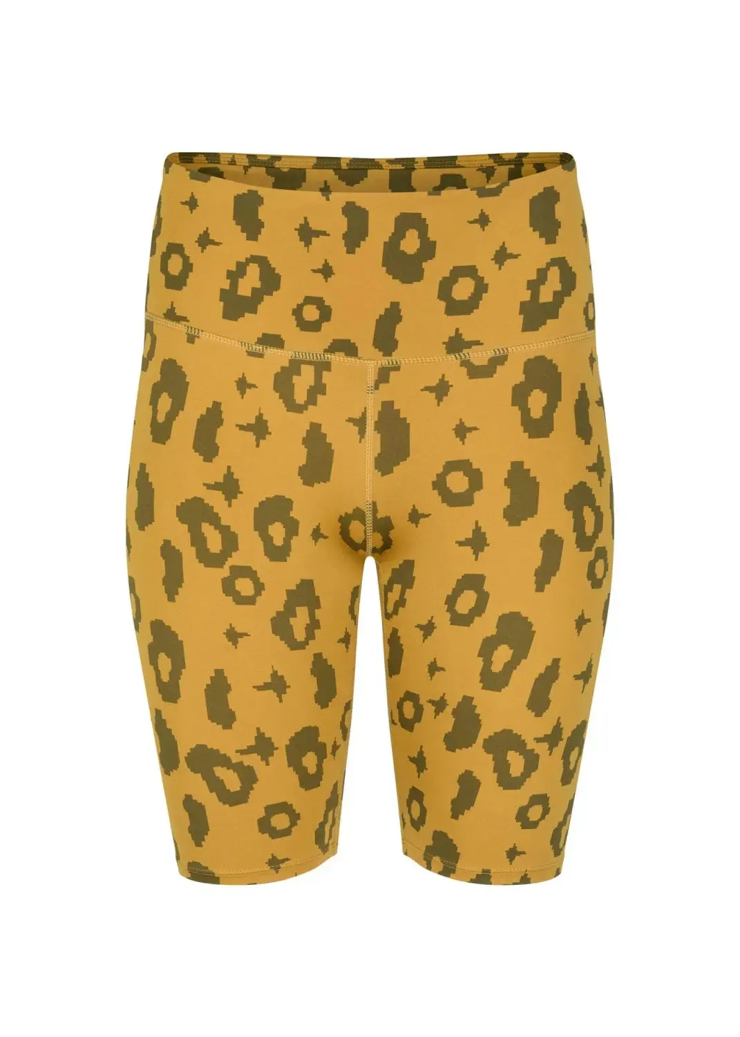 Bike Shorts mit Yellow Leopard Print
