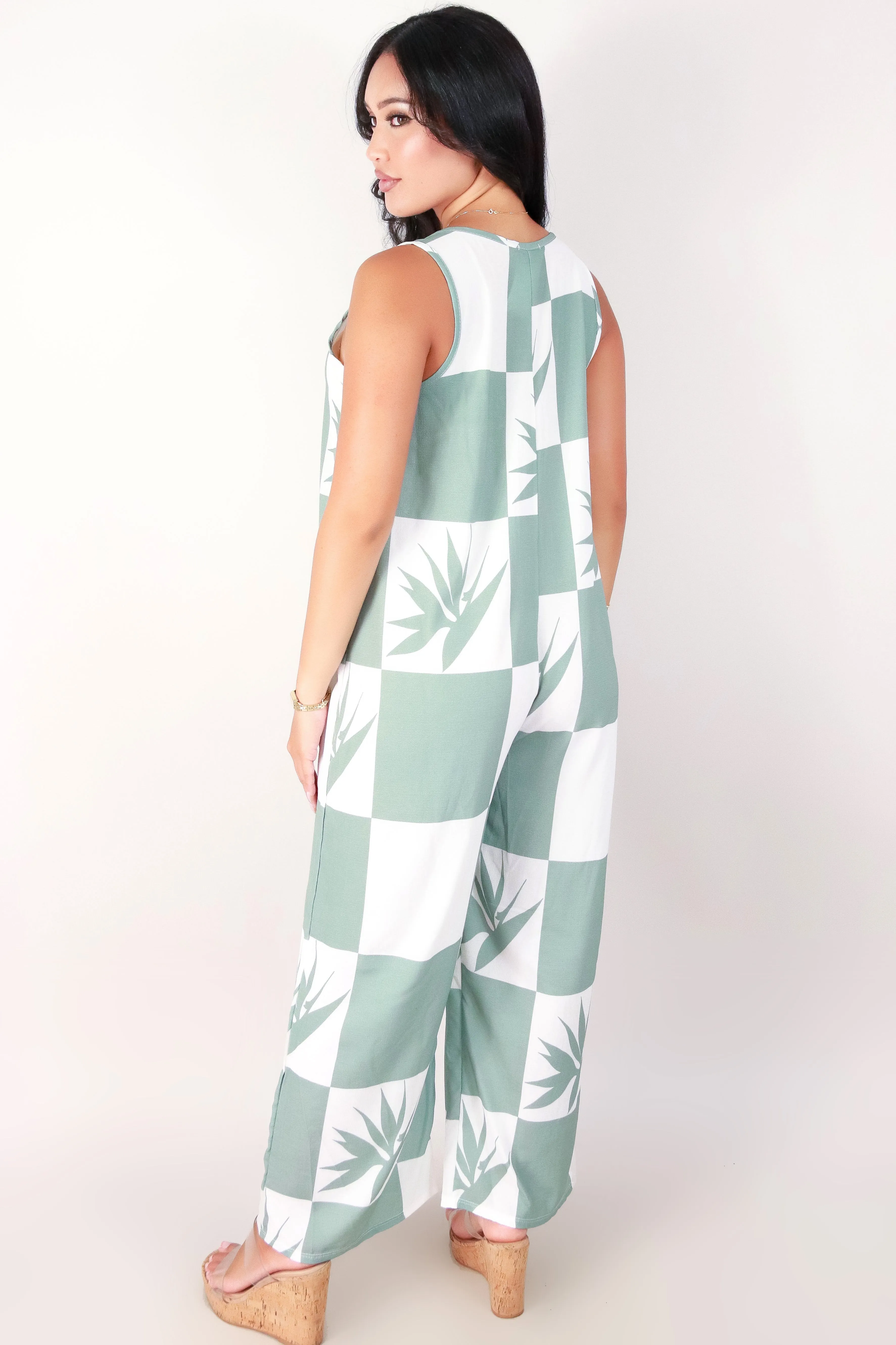 BIRD OF PARADISE NO WAIST JUMPSUIT