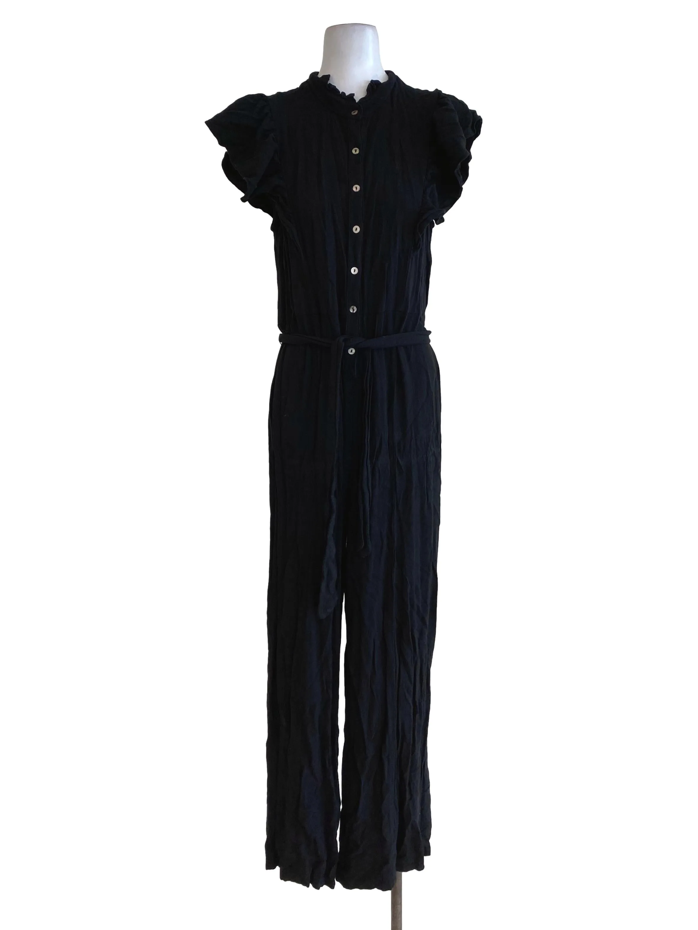 Black Button Down Jumpsuits