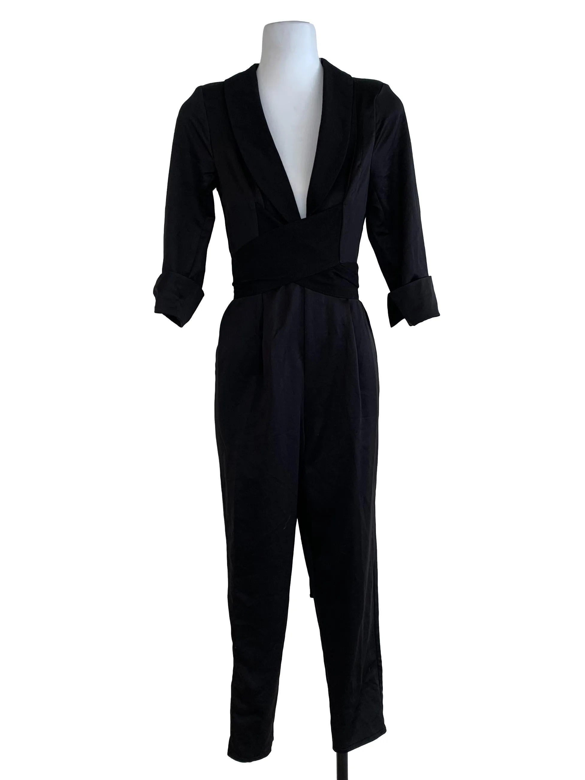 Black Plain Jumpsuit