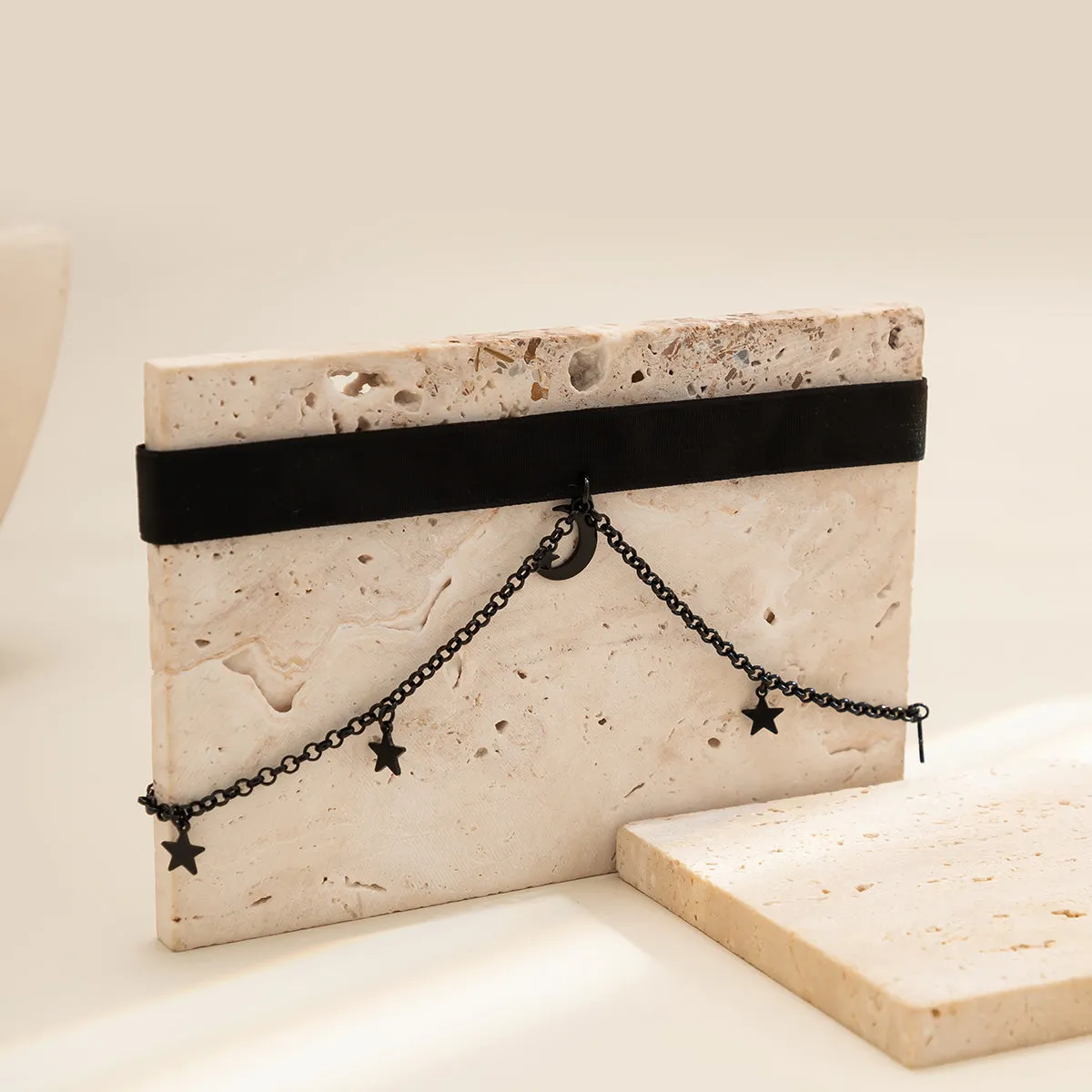 Black-Plated Celestial Choker Necklace