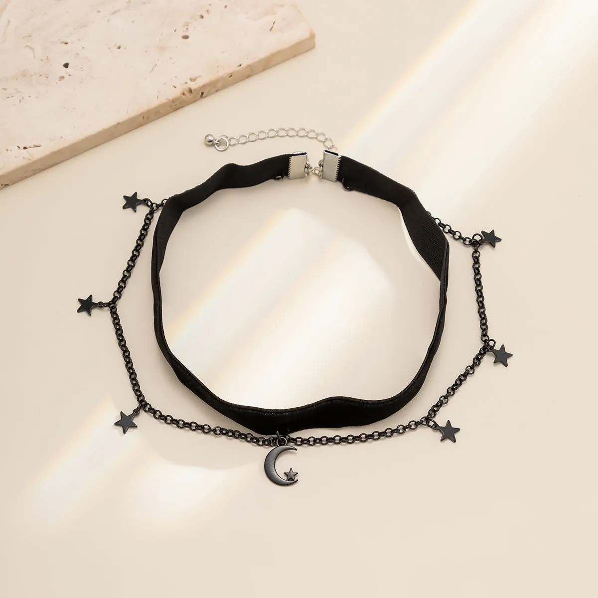 Black-Plated Celestial Choker Necklace