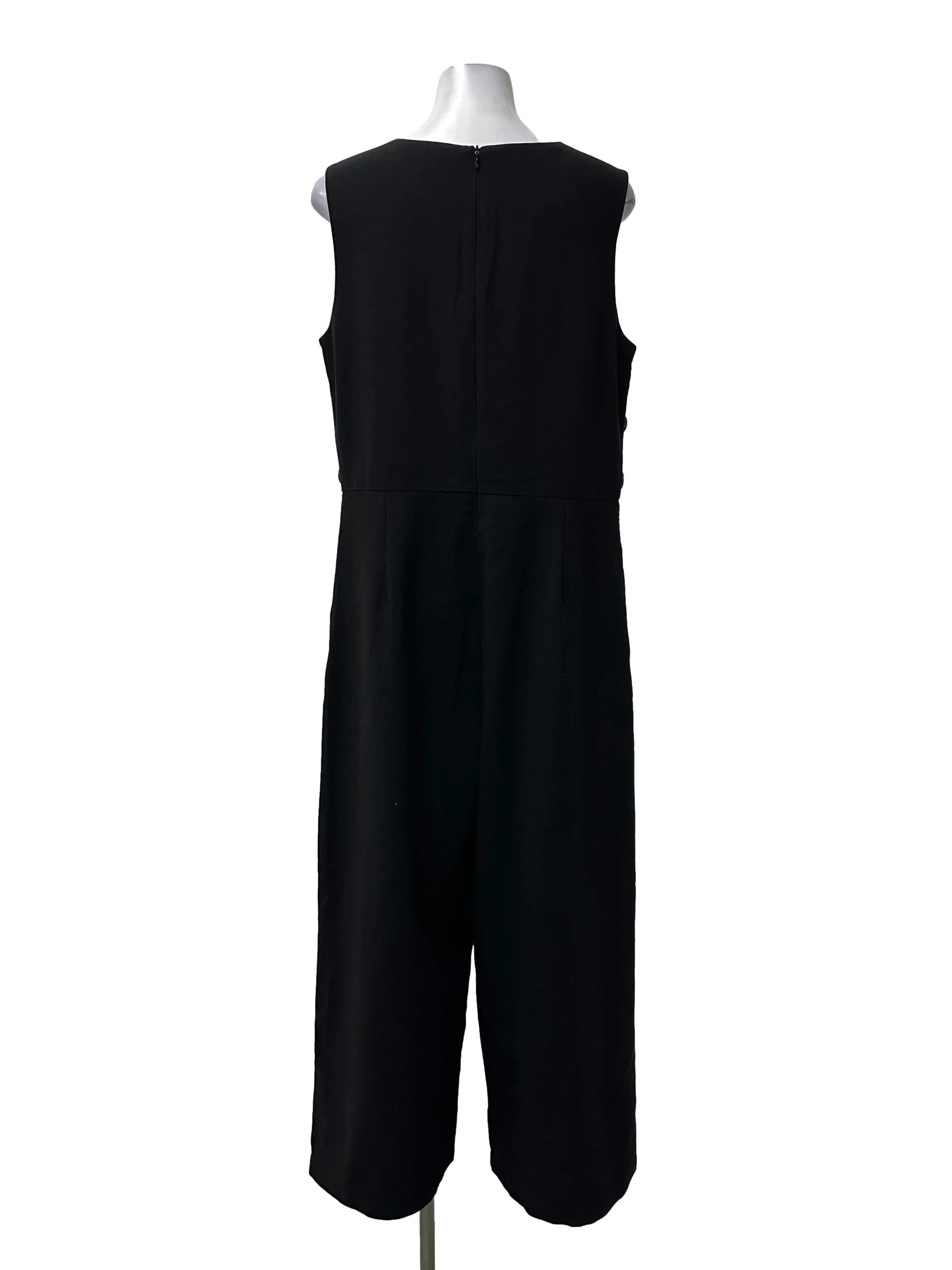 Black Side Button Jumpsuit