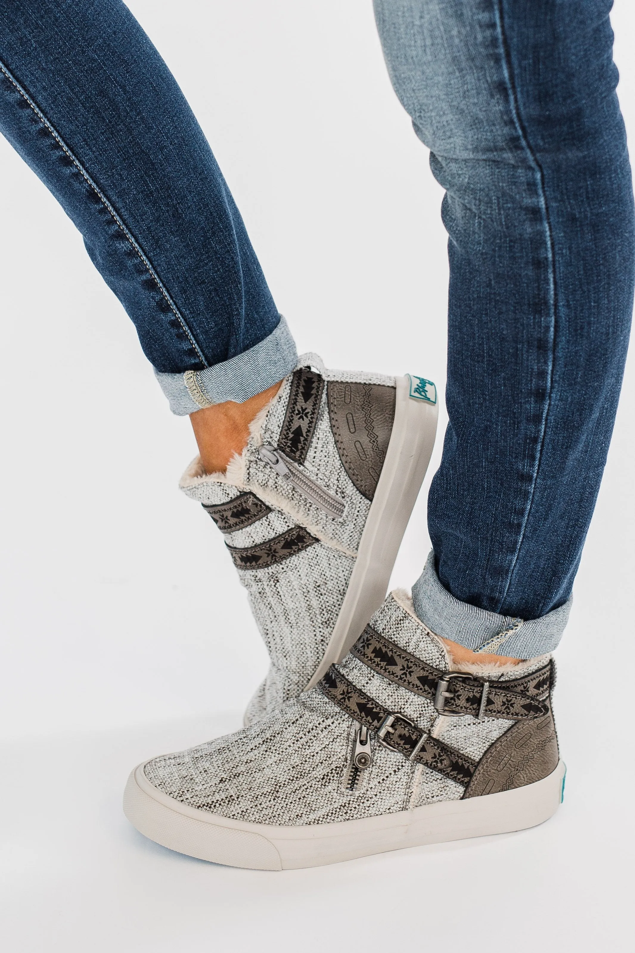 Blowfish Mojo High Top Sneakers- Light Grey
