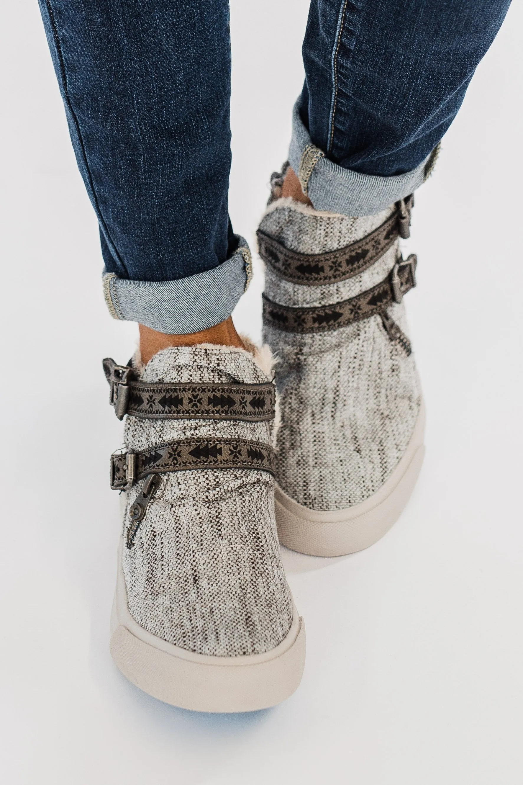 Blowfish Mojo High Top Sneakers- Light Grey