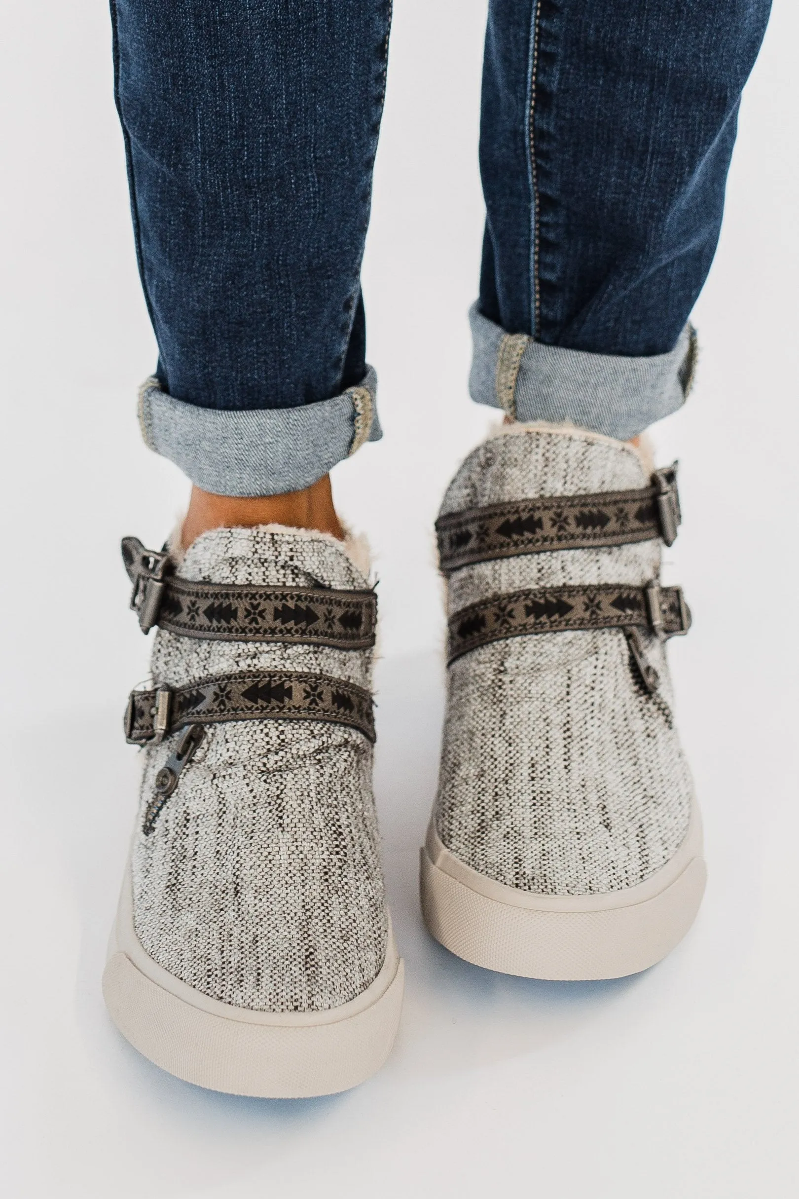 Blowfish Mojo High Top Sneakers- Light Grey