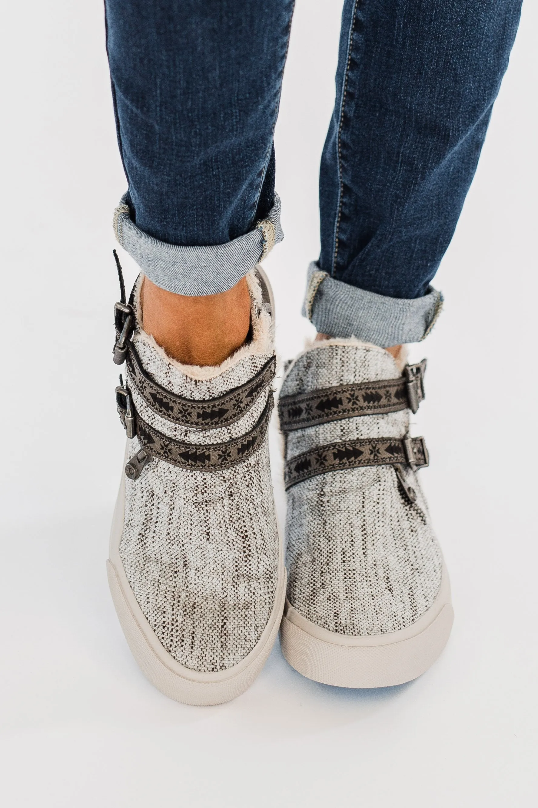 Blowfish Mojo High Top Sneakers- Light Grey