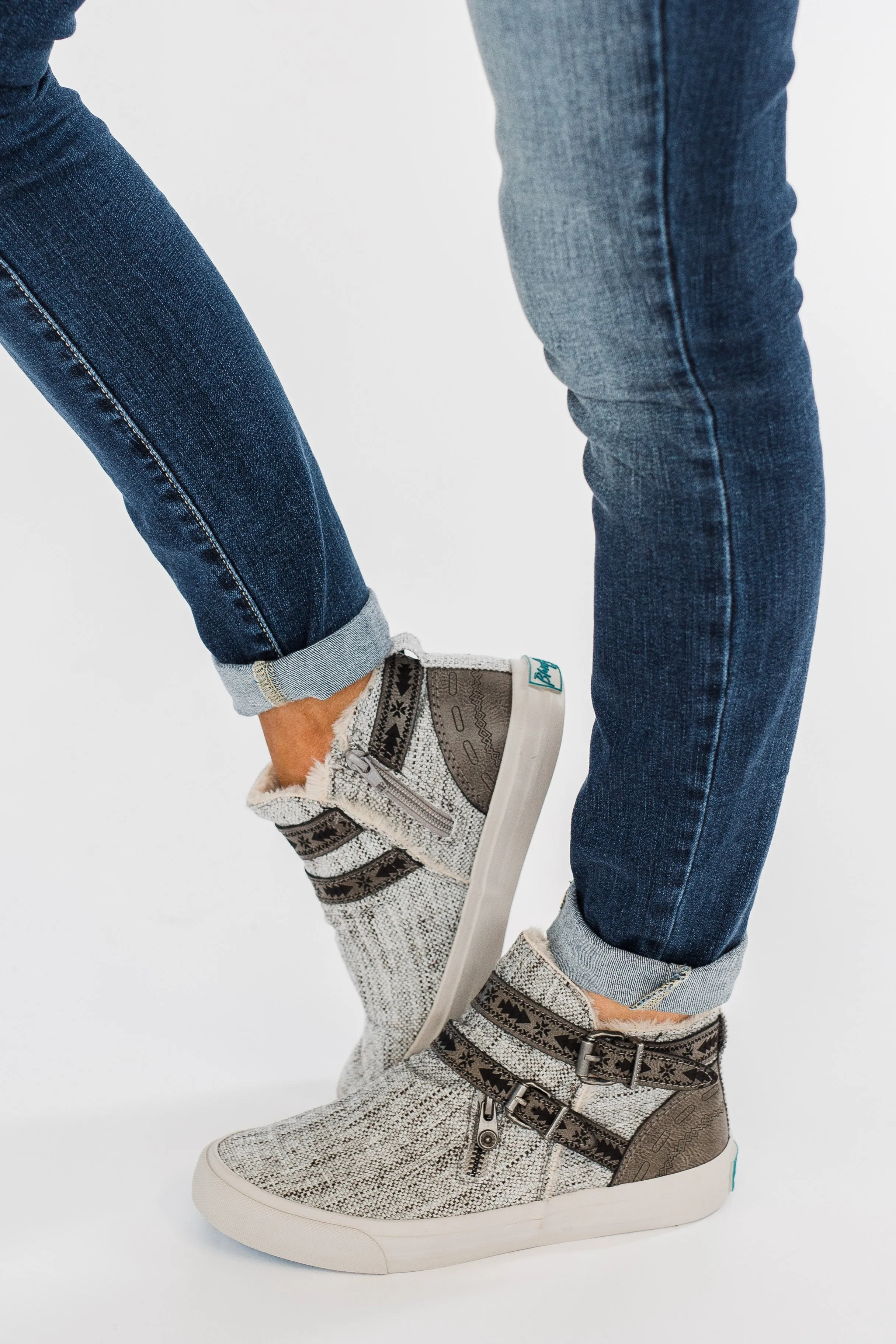 Blowfish Mojo High Top Sneakers- Light Grey