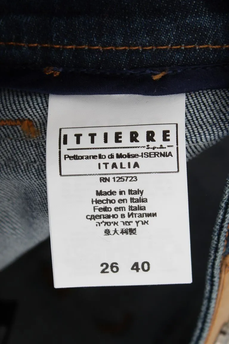 Blue Cotton Flare Boot Cut Jeans