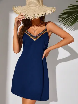 Blue Strappy Mini Dress