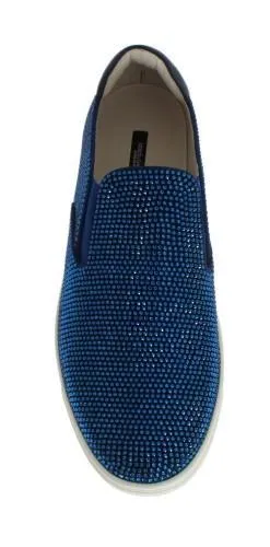Blue Strass Canvas Logo Sneakers