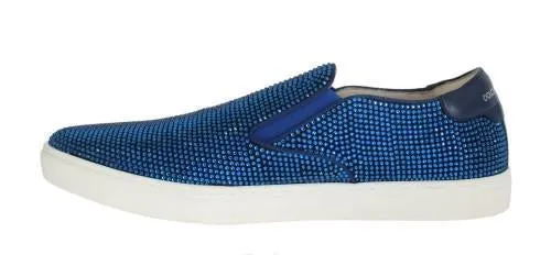 Blue Strass Canvas Logo Sneakers