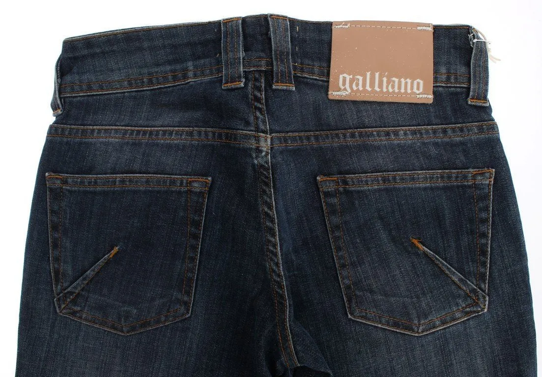 Blue Wash Boot Cut Flair Stretch Cotton Jeans