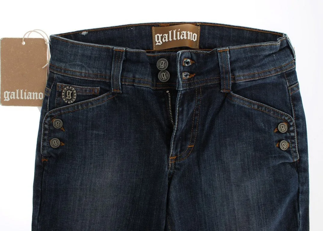 Blue Wash Boot Cut Flair Stretch Cotton Jeans