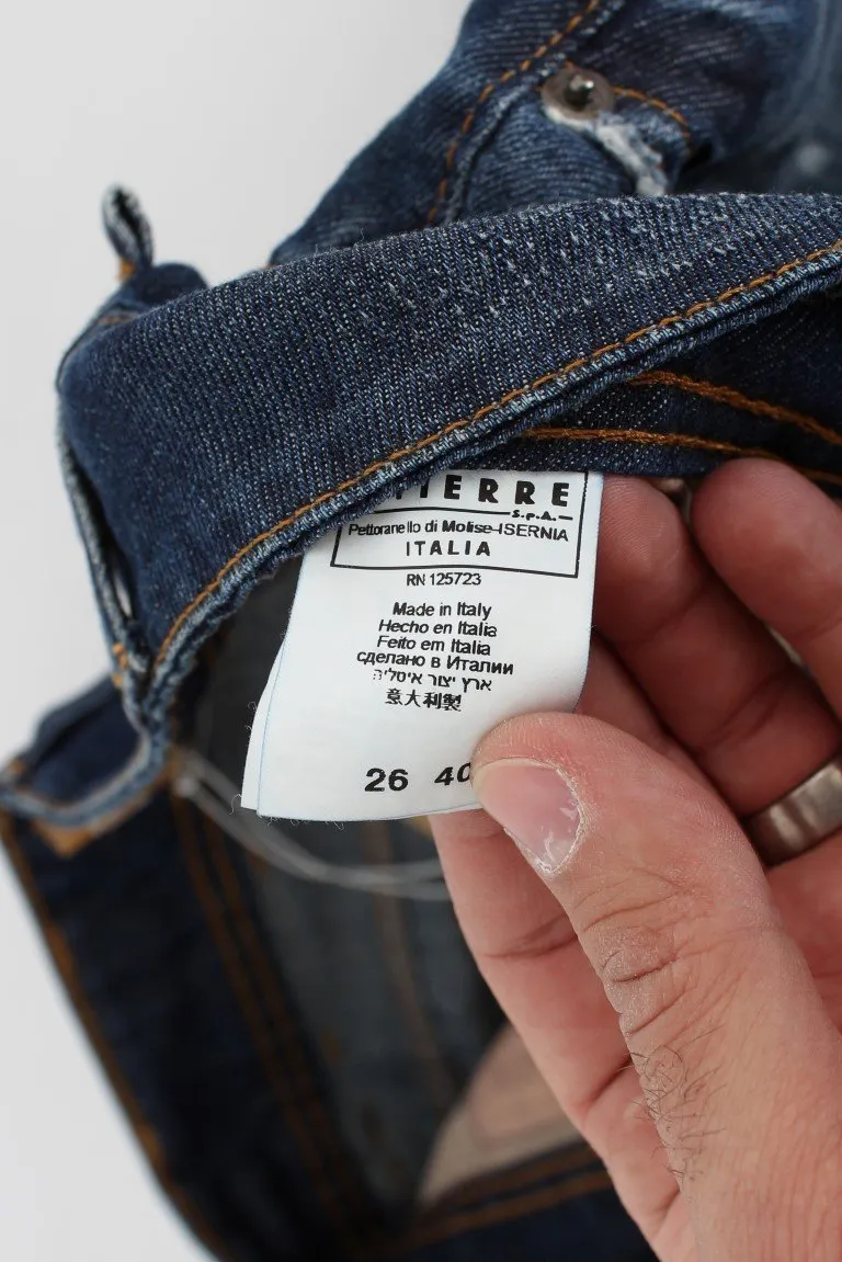 Blue Wash Flare Boot Cotton Lenin Denim Jeans