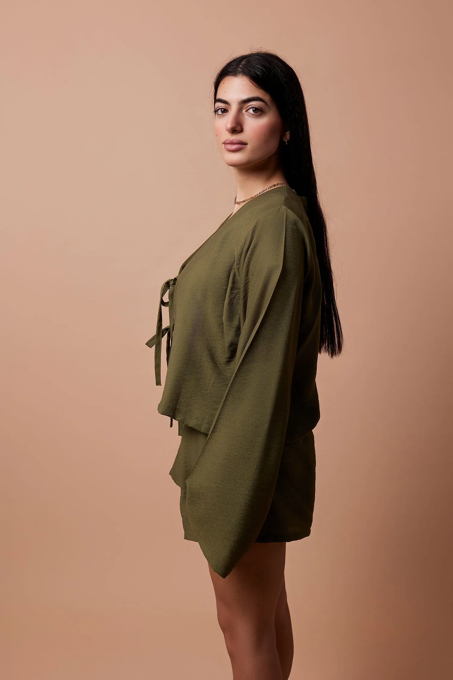 Boho Shorts Set - Olive
