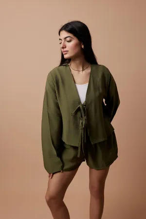 Boho Shorts Set - Olive