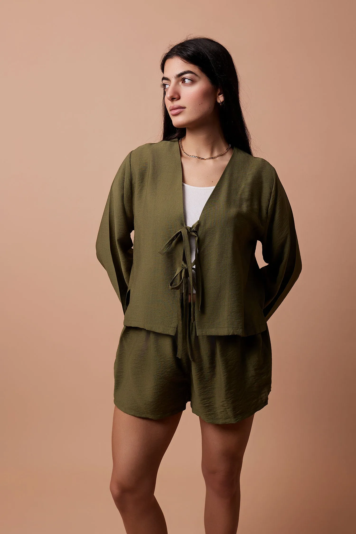 Boho Shorts Set - Olive