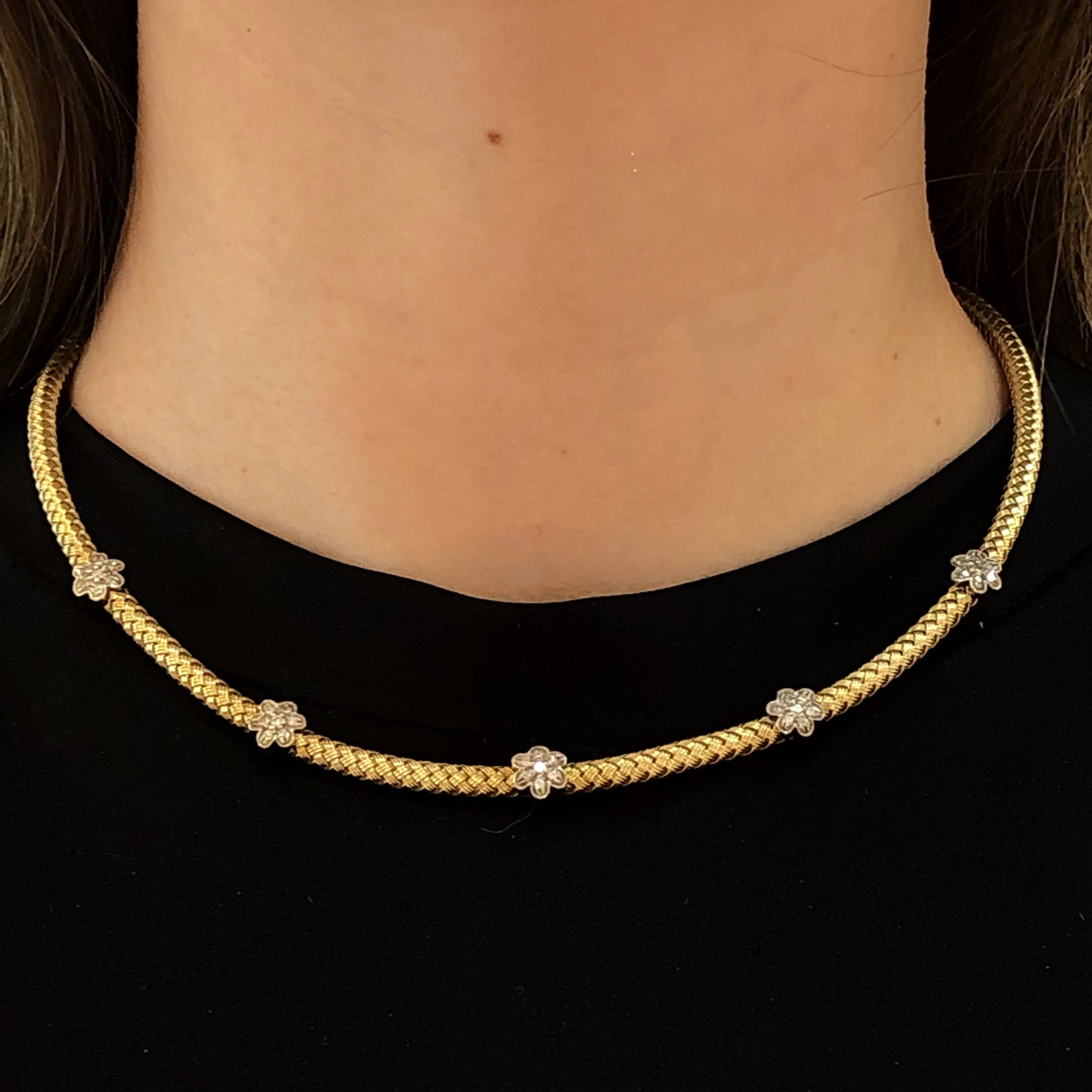 Braided Diamond Choker - 22966