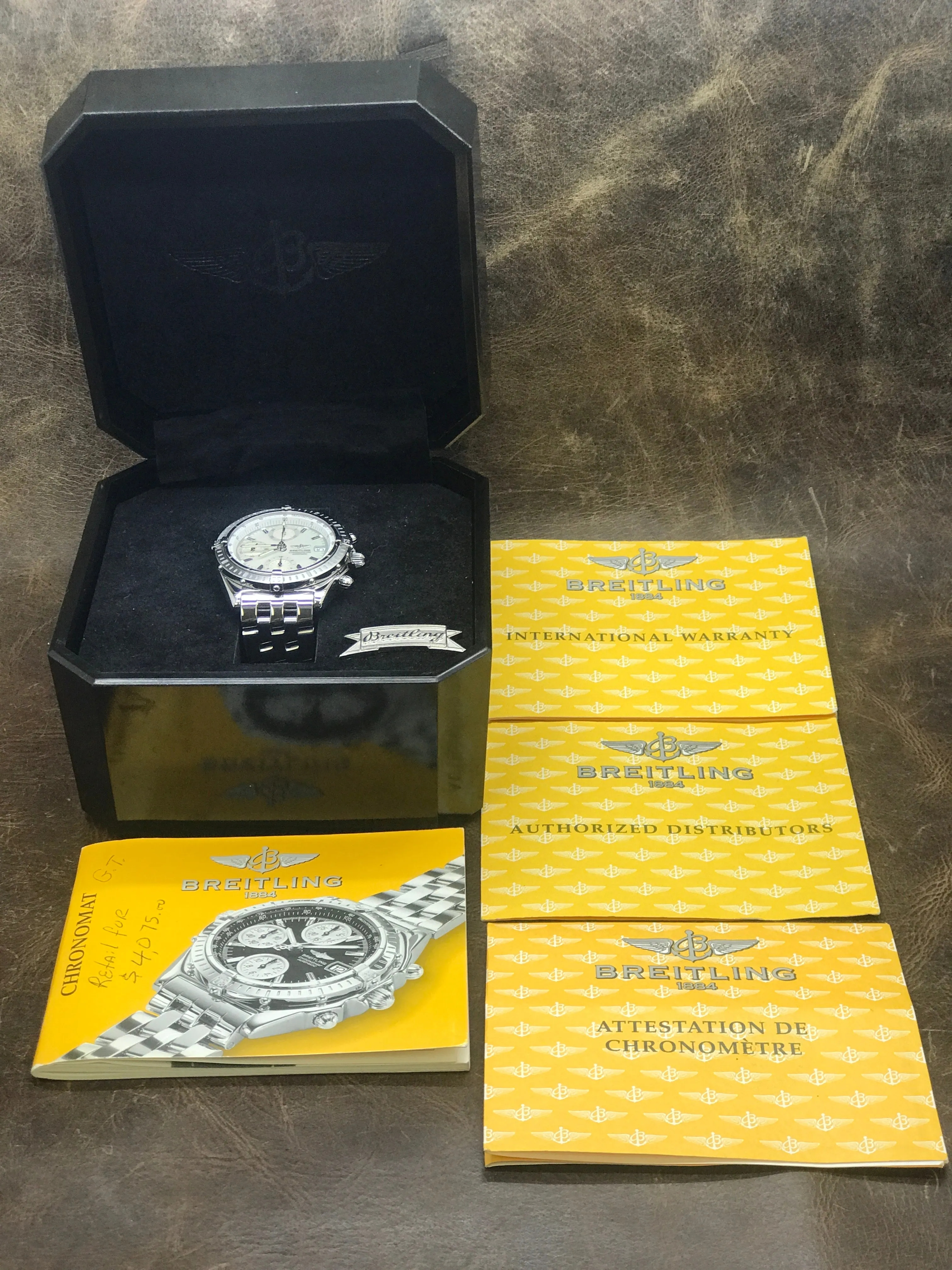 Breitling Chronomat 39mm A13352 Mother of Pearl Dial Automatic Men's Watch