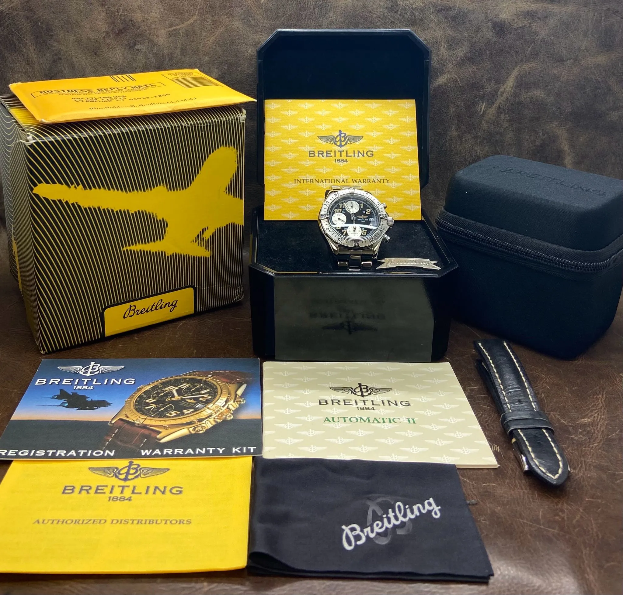 Breitling Colt Chronograph 41mm A13035 Black Panda Dial Automatic Men's Watch