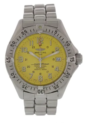Breitling Superocean A17045 Yellow Dial Automatic