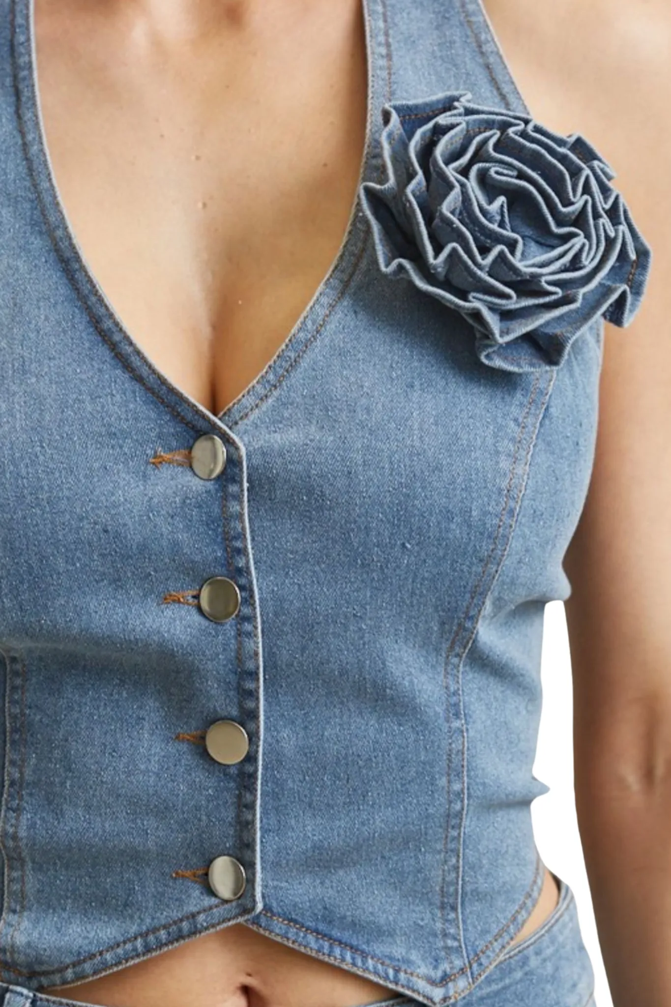 Brielle Denim Pants Set
