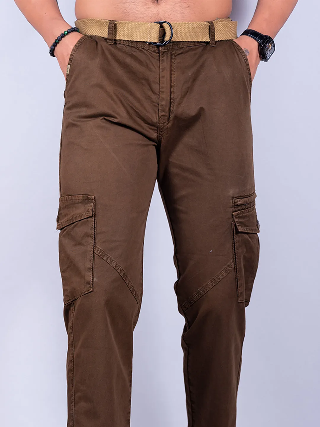 Brown Gap Twill Cotton Cargo Pants