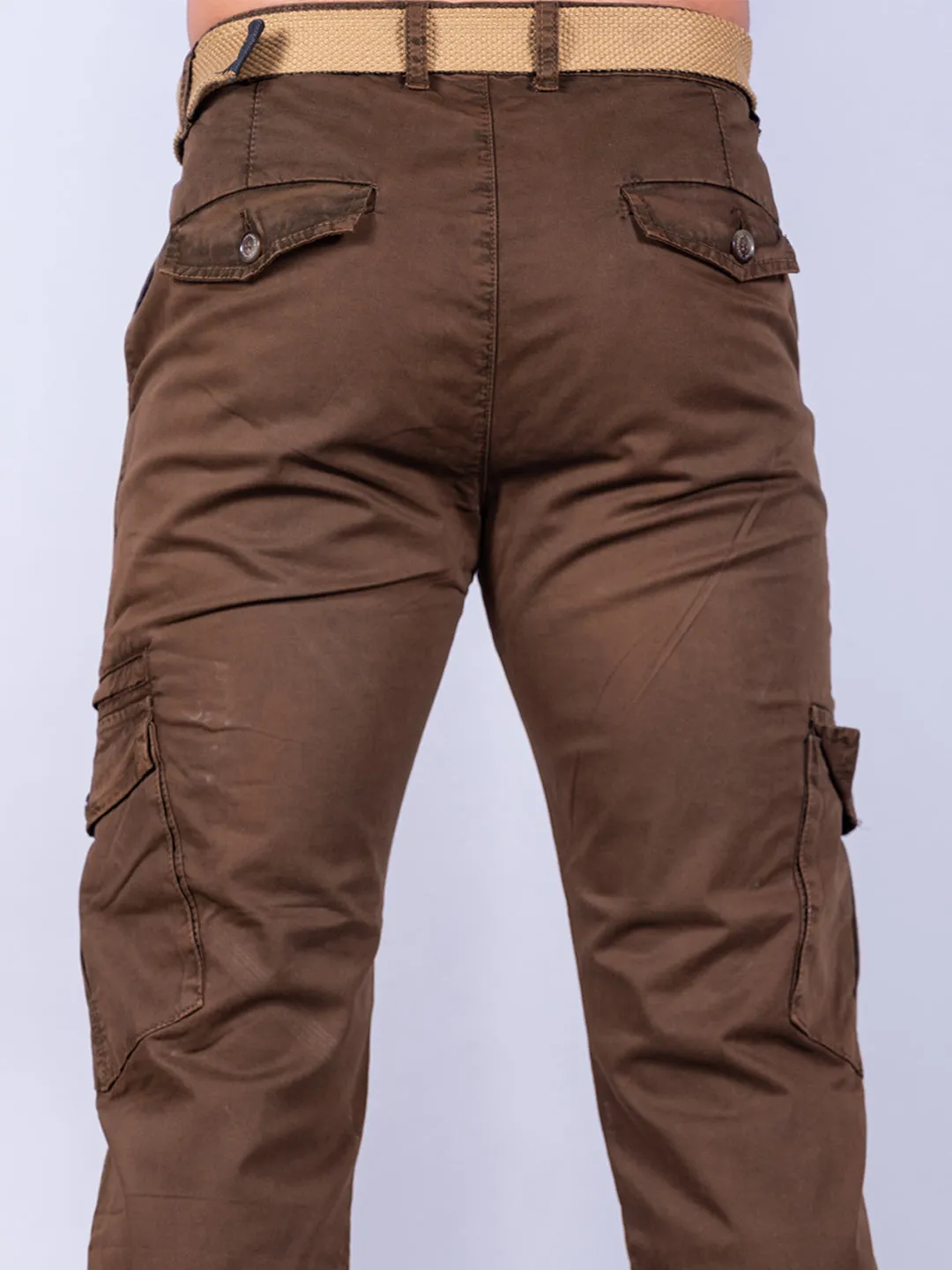 Brown Gap Twill Cotton Cargo Pants