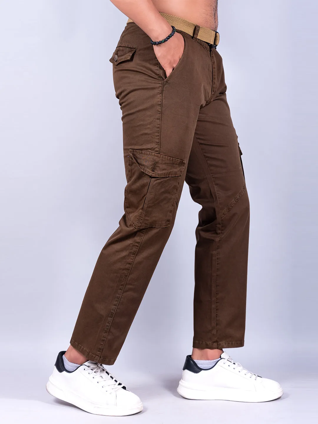 Brown Gap Twill Cotton Cargo Pants