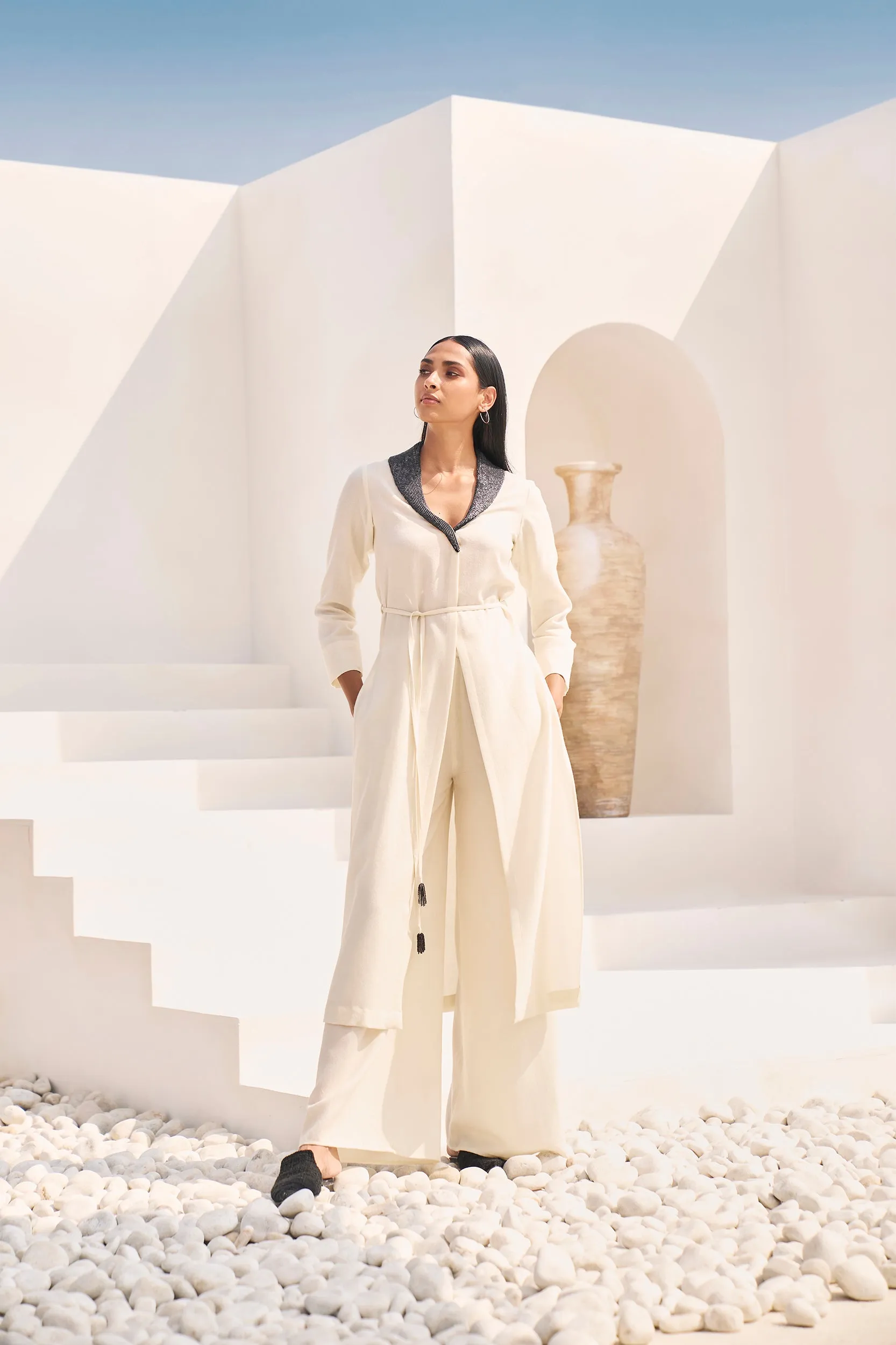 Bruges Woollen Pants (Ivory)