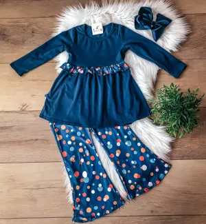 Bubble Dots Flare Pants Set
