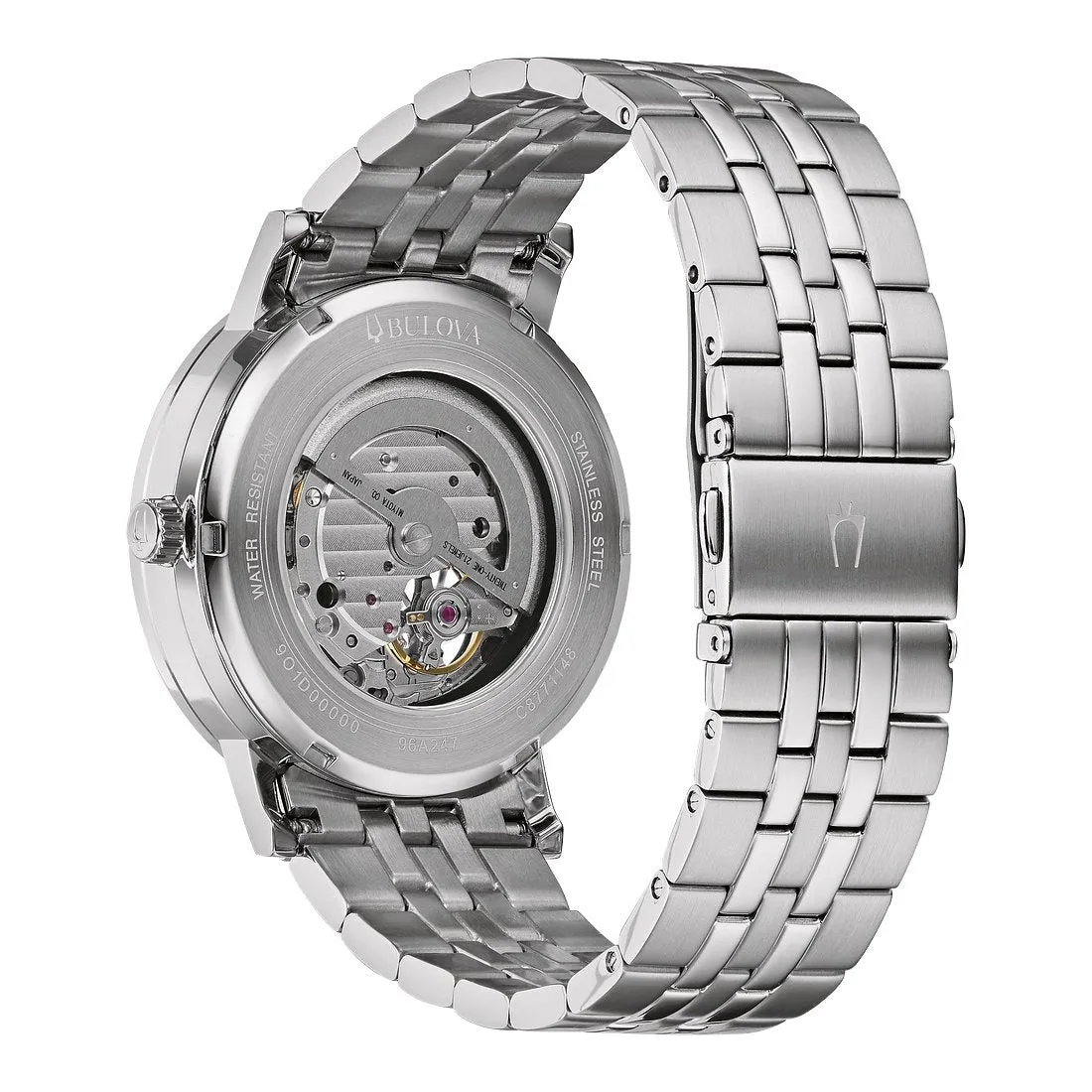 Bulova American Clipper Classic Mens Automatic Stainless Steel Blue Dial Watch