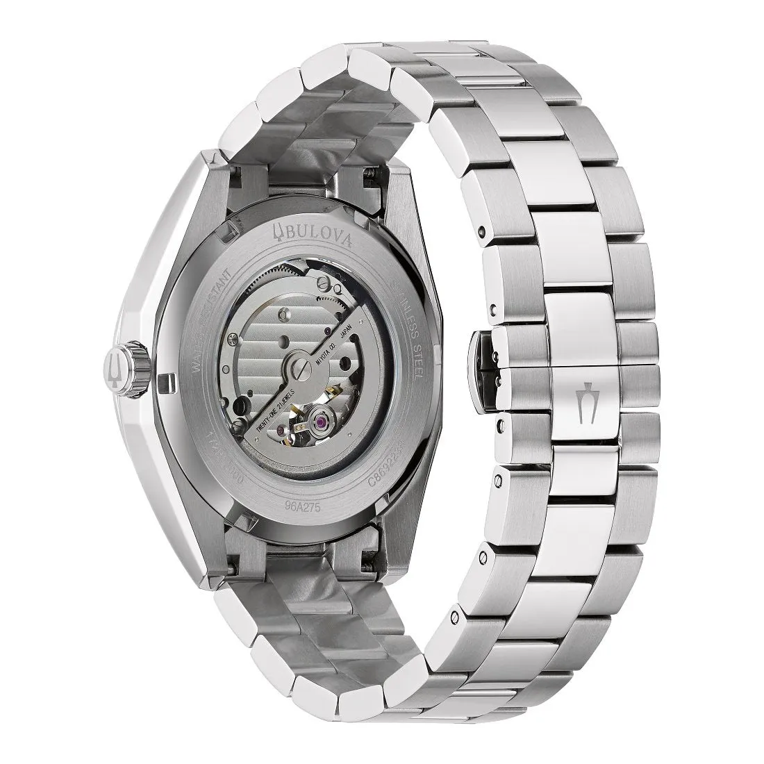 Bulova Surveyor Mens Automatic Stainless Steel Blue Dial Watch