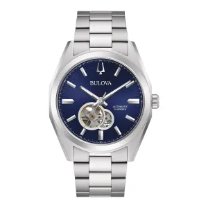 Bulova Surveyor Mens Automatic Stainless Steel Blue Dial Watch