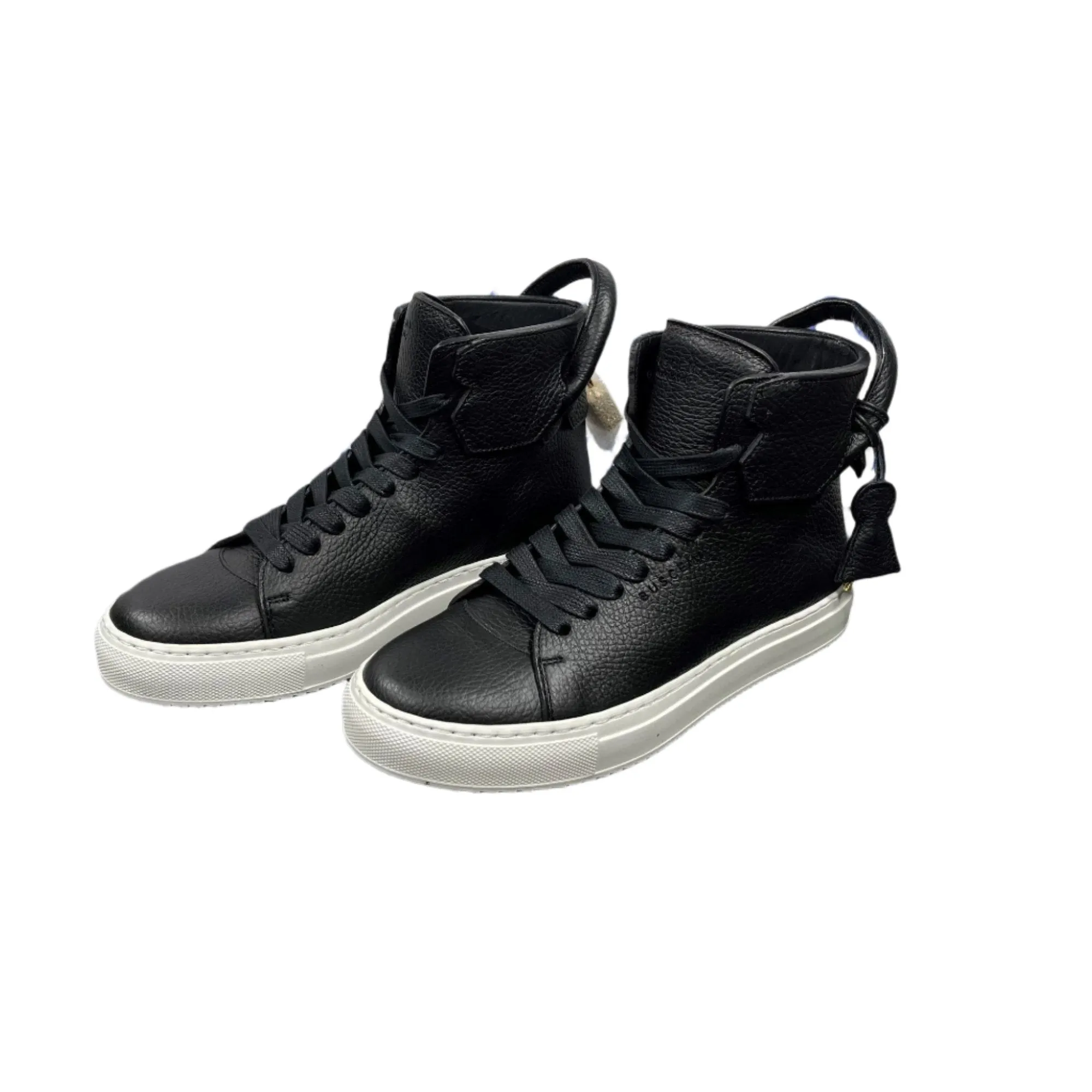 Buscemi Unisex 125MM Black/White Leather High Top Sneakers