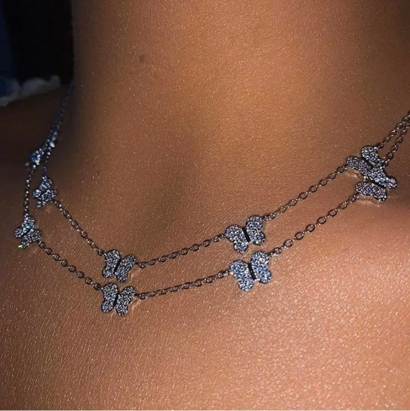 Butterfly Necklace, butterfly pendant necklace , butterfly choker, charm butterfly necklace ,gold butterfly choker