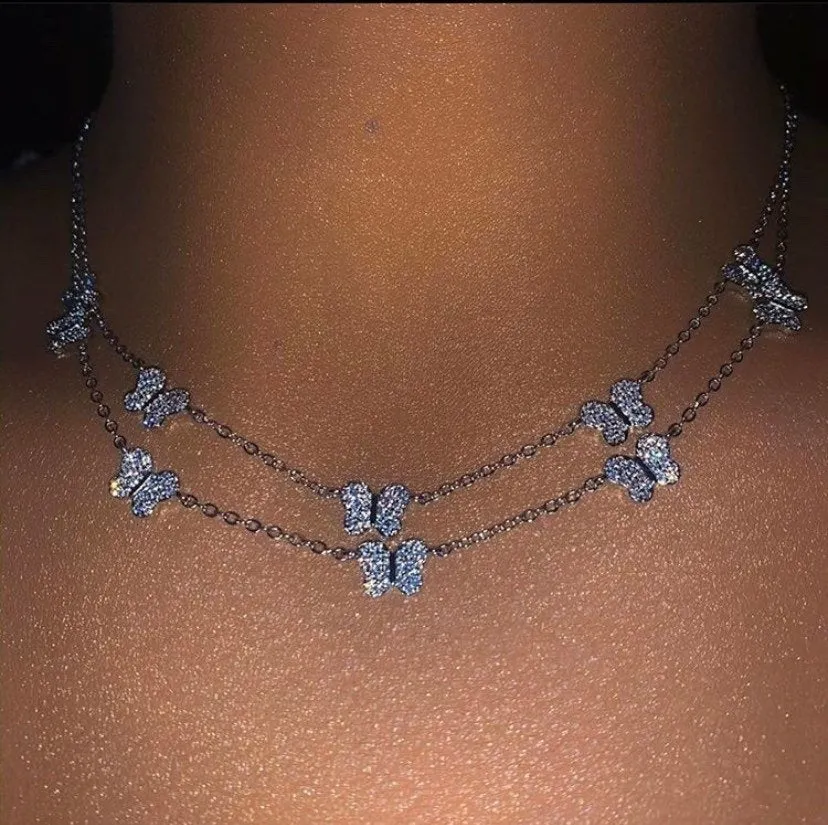 Butterfly Necklace, butterfly pendant necklace , butterfly choker, charm butterfly necklace ,gold butterfly choker