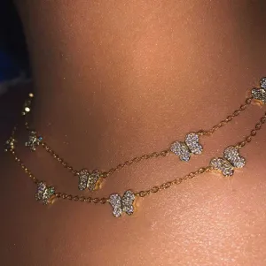 Butterfly Necklace, butterfly pendant necklace , butterfly choker, charm butterfly necklace ,gold butterfly choker