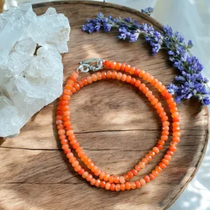 Carnelian 4 mm 16 in Beaded Necklace