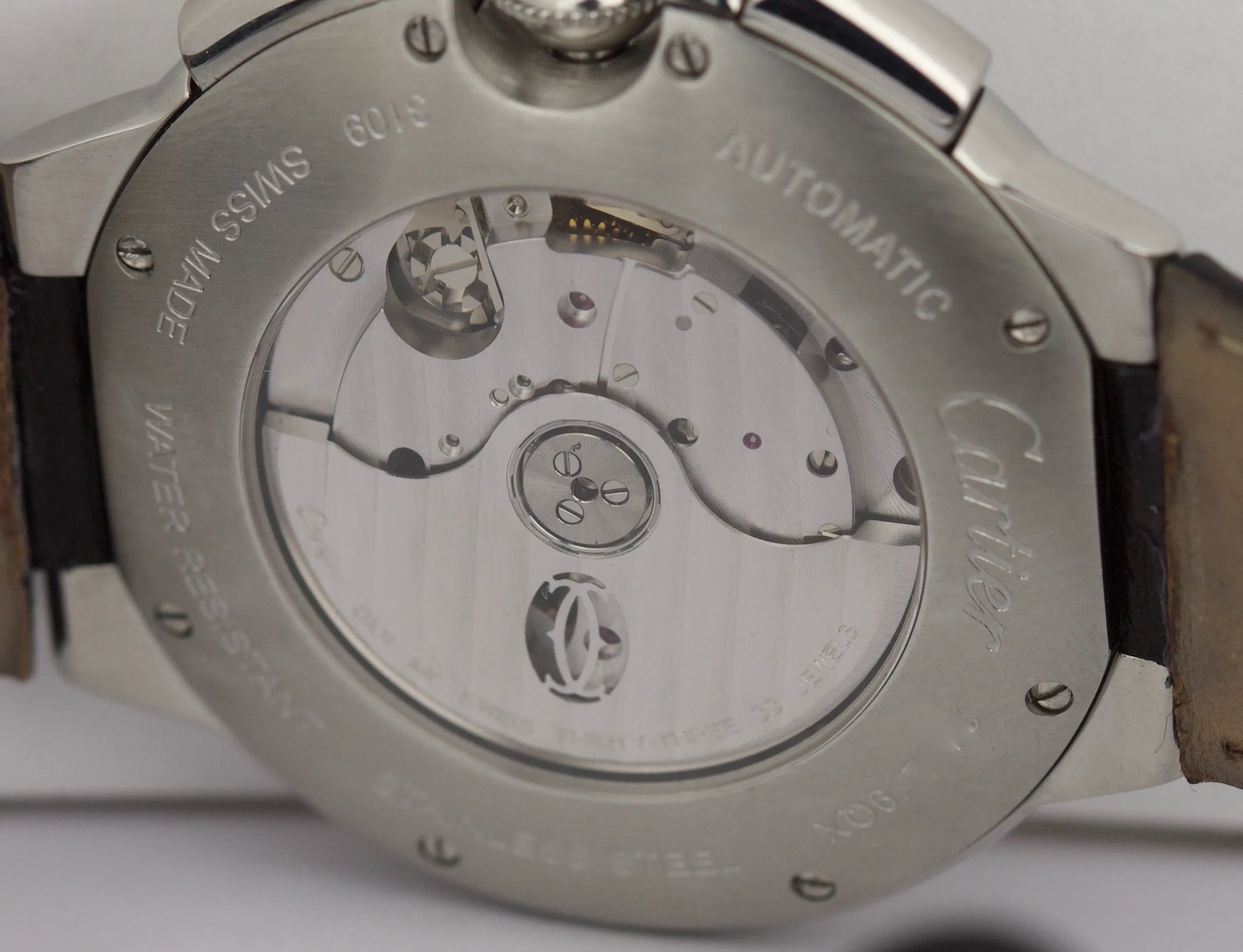 Cartier Ballon Bleu Chronograph 44mm Silver Roman Numeral Automatic 3109 Watch