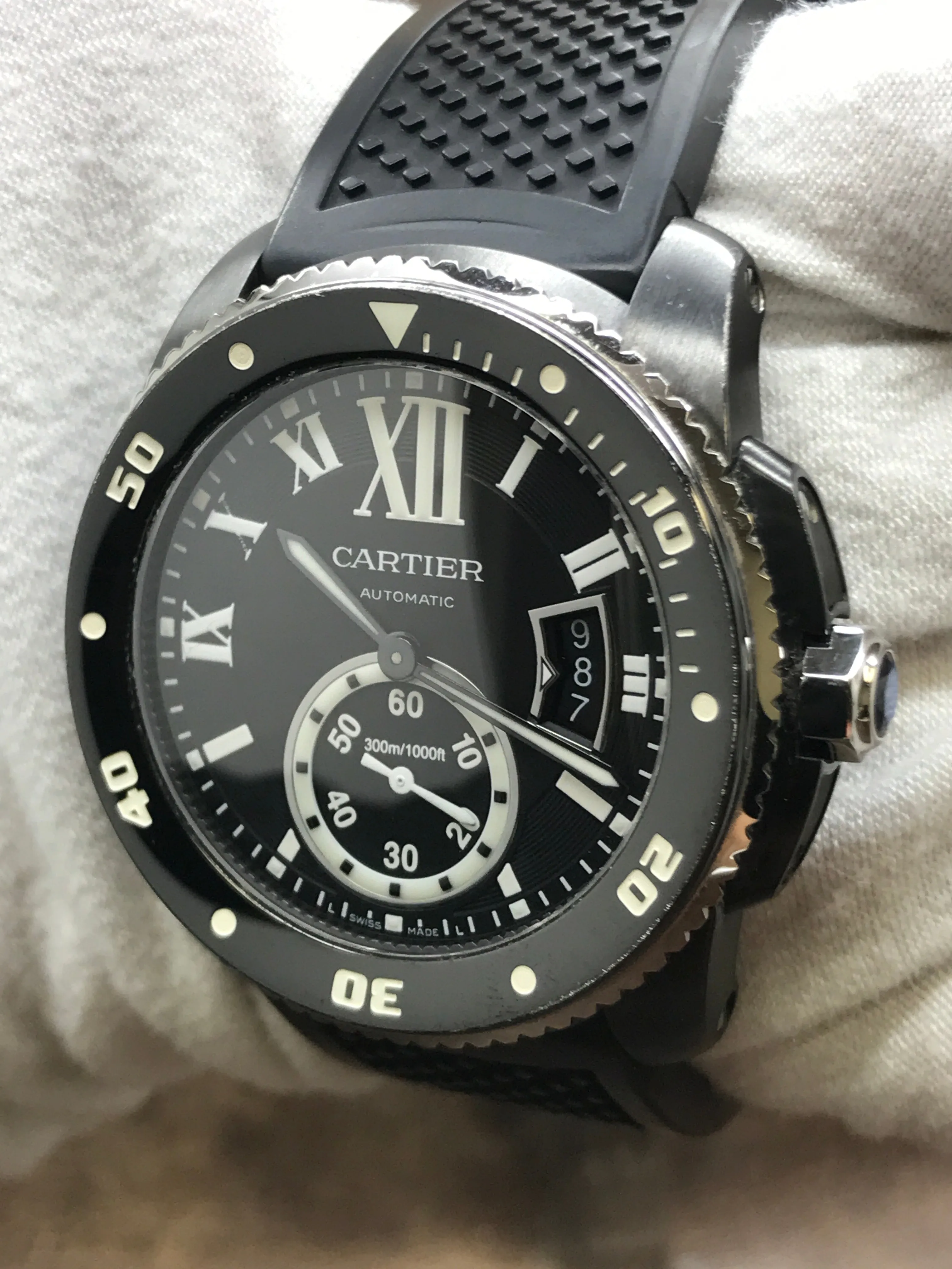 Cartier Calibre de Cartier Diver Calibre De Cartier W7100056 W7100056 Black Dial Automatic Men's Watch