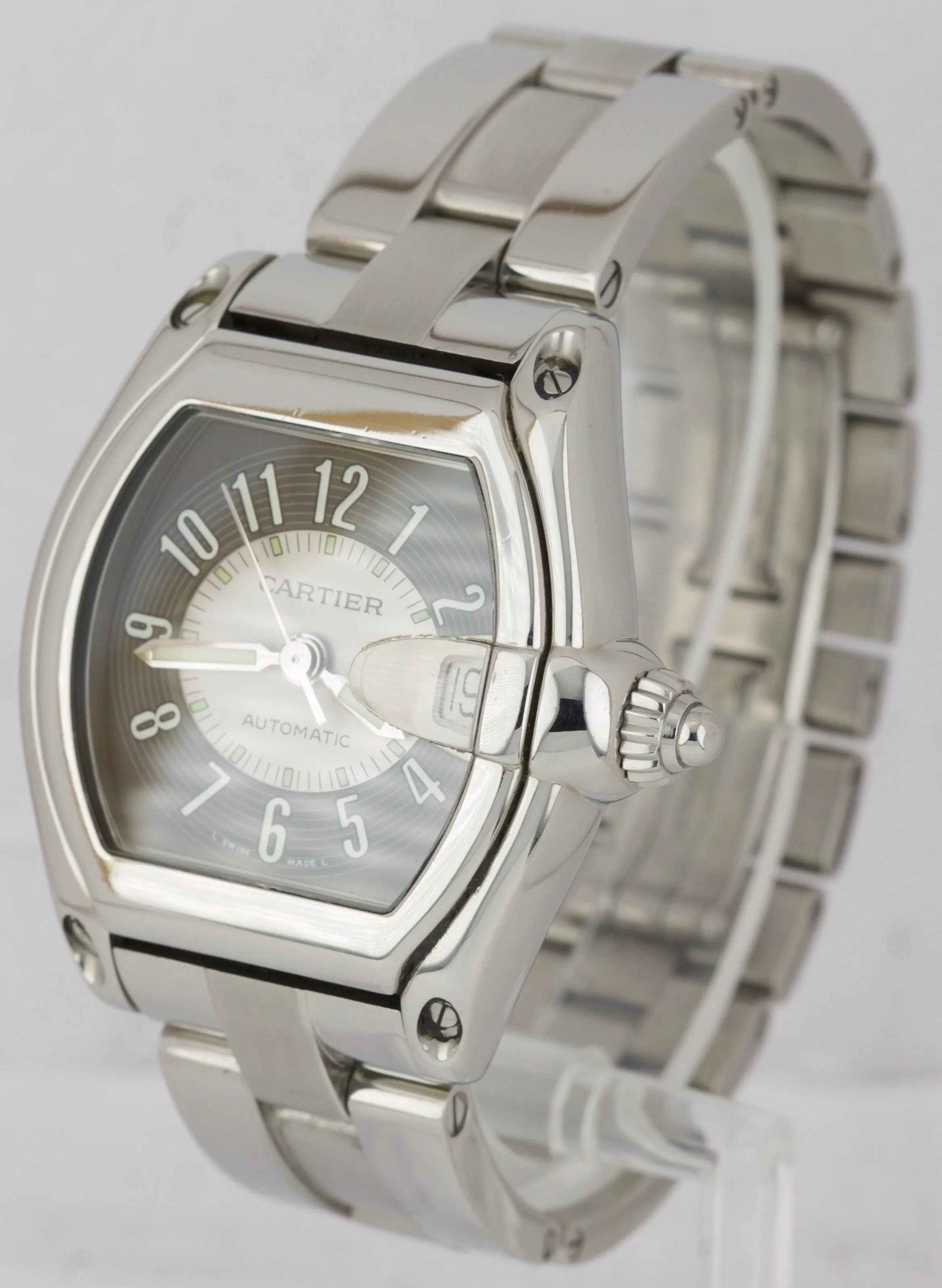 Cartier Roadster Automatic Black Silver 36mm W62002V3 Stainless Steel Watch 2510