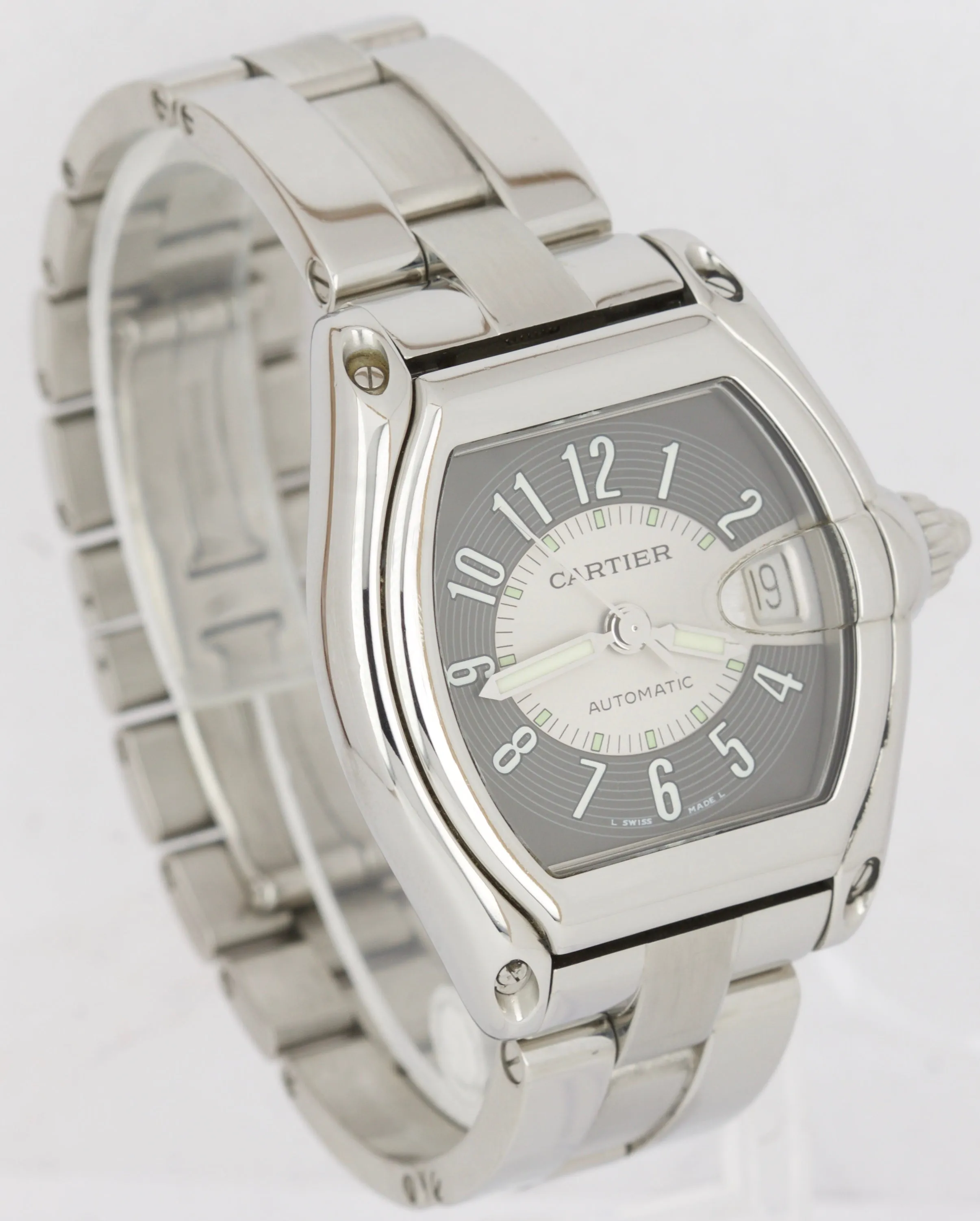 Cartier Roadster Automatic Black Silver 36mm W62002V3 Stainless Steel Watch 2510