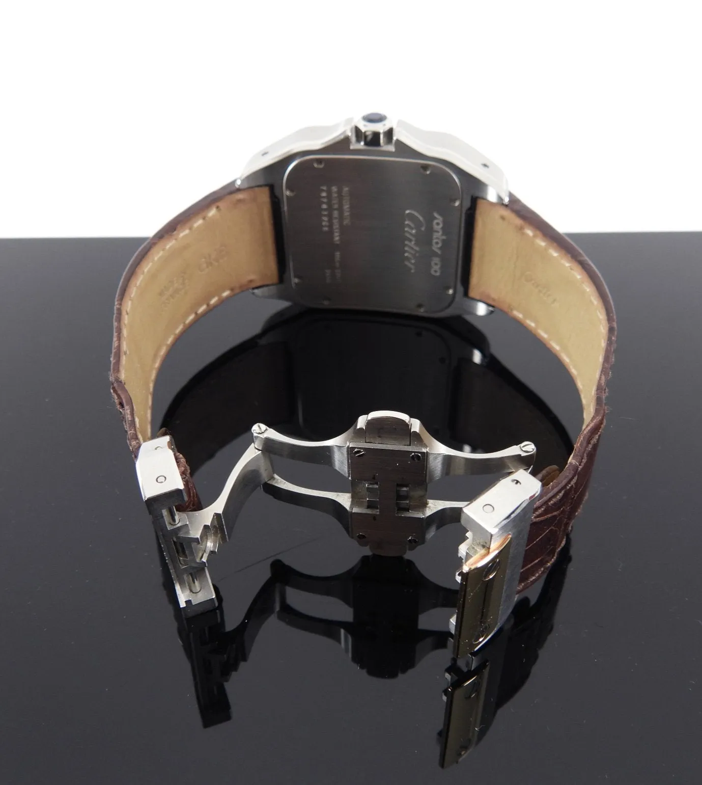 Cartier Santos 100 Automatic 38mm Exotic Band Wrist Watch