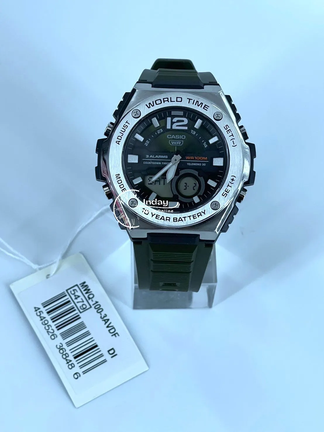 Casio Analog-Digital Men's Watch MWQ-100-3A Analog-Digital Resin Band Resin Glass Battery Life: 10 years