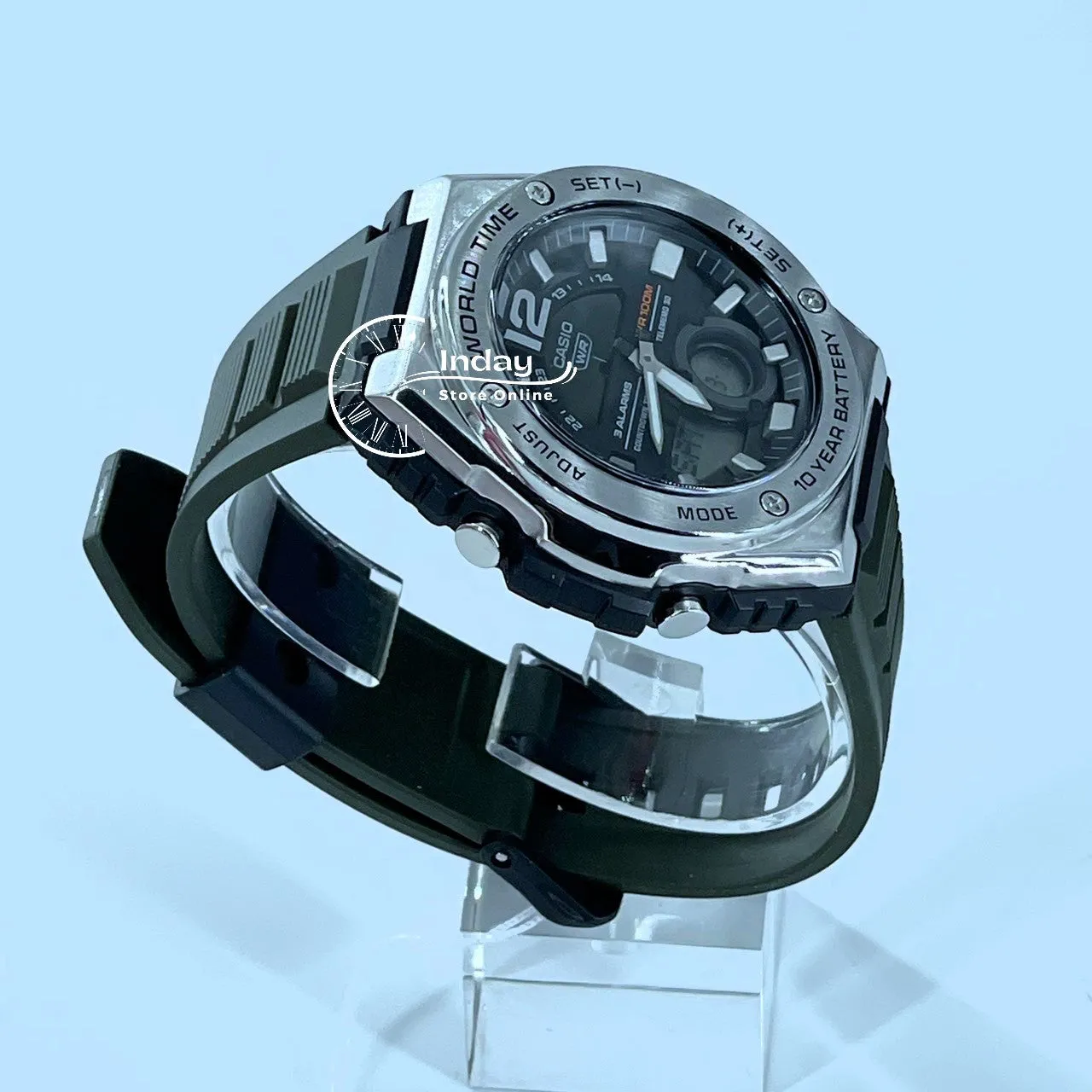 Casio Analog-Digital Men's Watch MWQ-100-3A Analog-Digital Resin Band Resin Glass Battery Life: 10 years