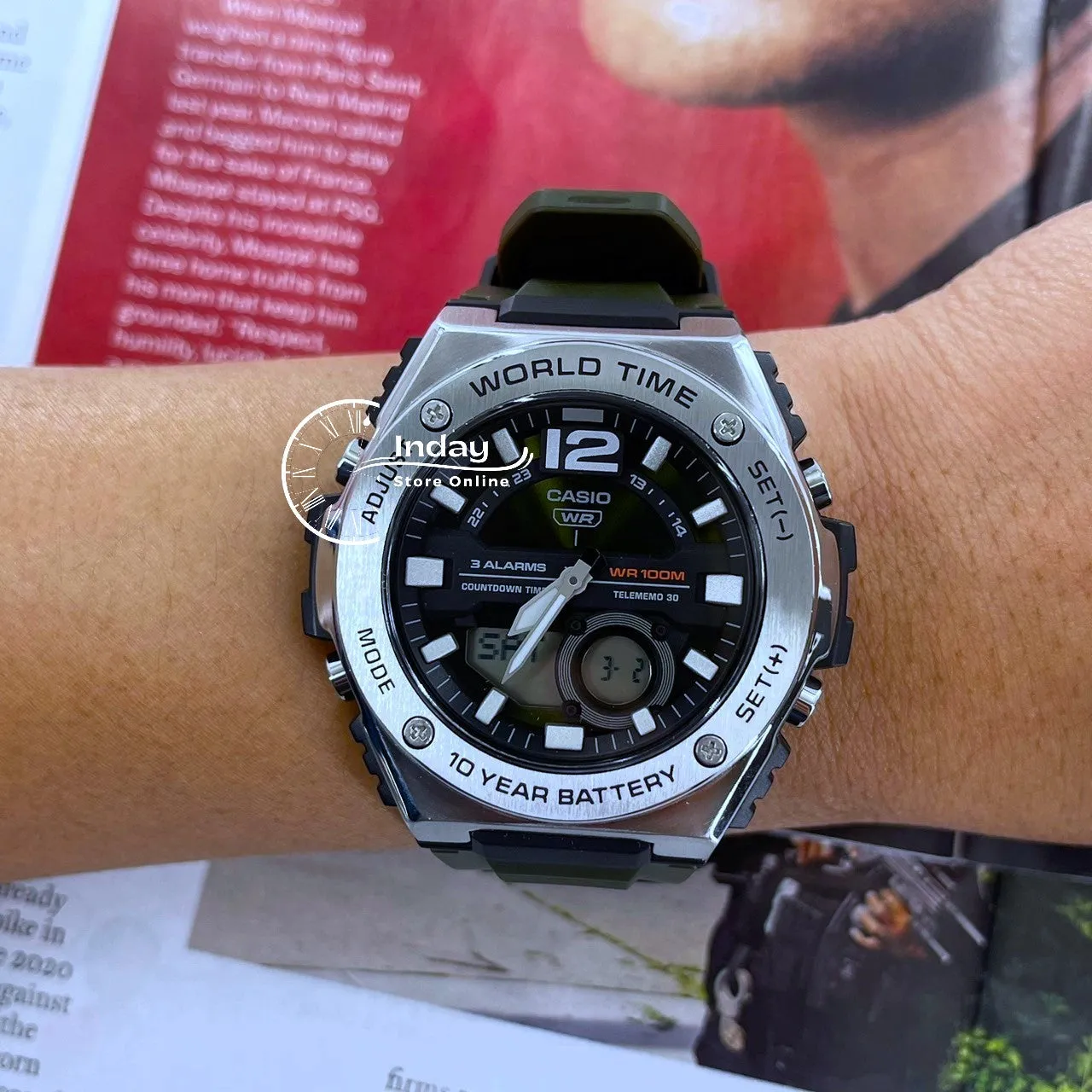 Casio Analog-Digital Men's Watch MWQ-100-3A Analog-Digital Resin Band Resin Glass Battery Life: 10 years