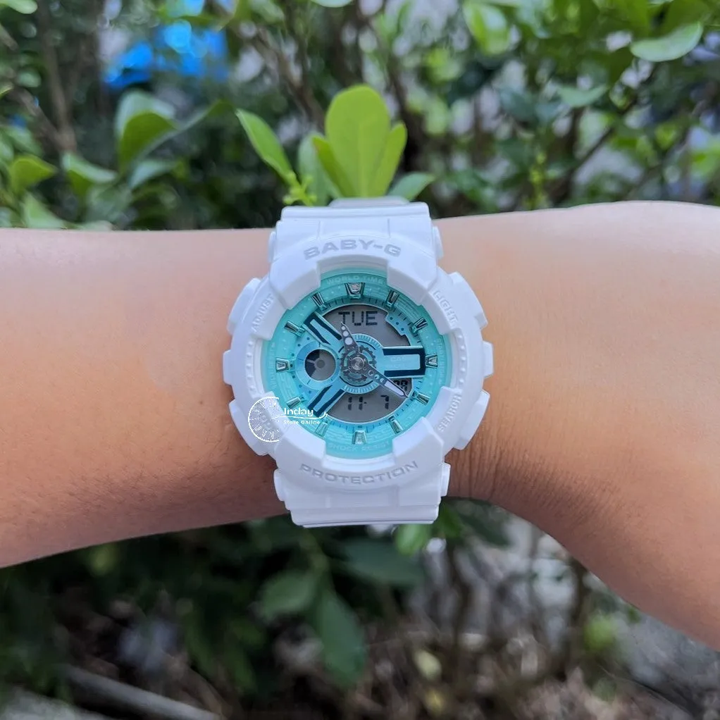 Casio Baby-G Women's Watch BA-110XWS-7A Resin Band Mineral Glass Shock Resistant