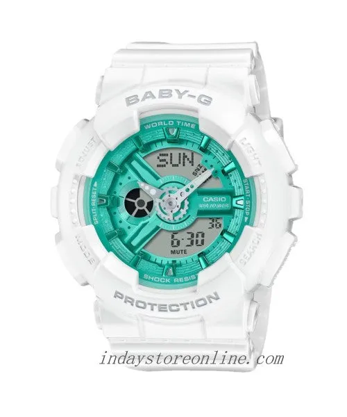 Casio Baby-G Women's Watch BA-110XWS-7A Resin Band Mineral Glass Shock Resistant